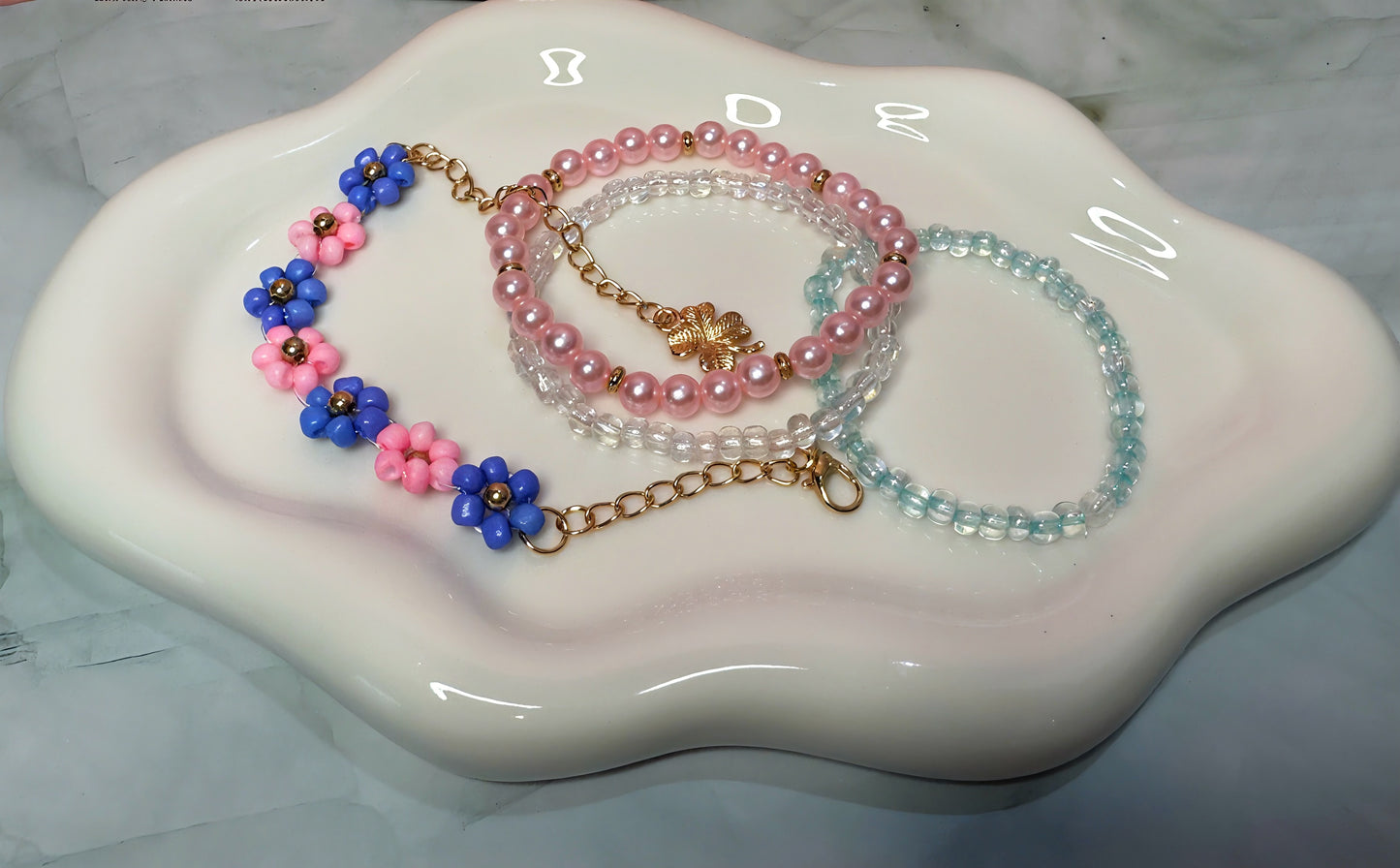 Cotton Candy Flower Bracelet