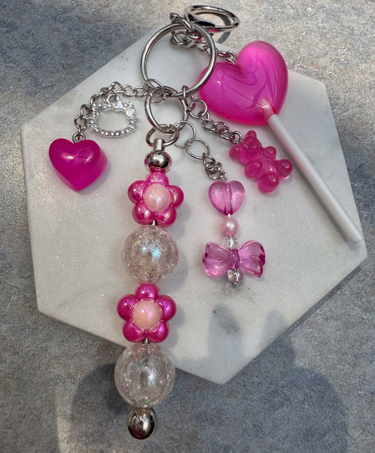 Handmade Pink Keychain